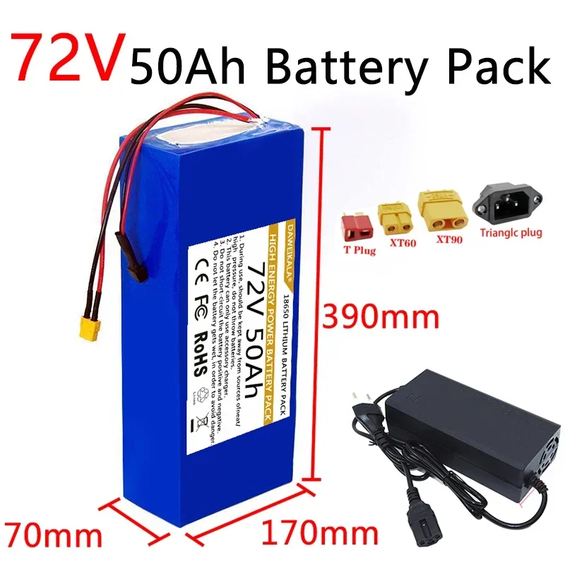 60V 30Ah Electric Scooter Battery - 72V 18650 배터리 팩 50Ah 전기